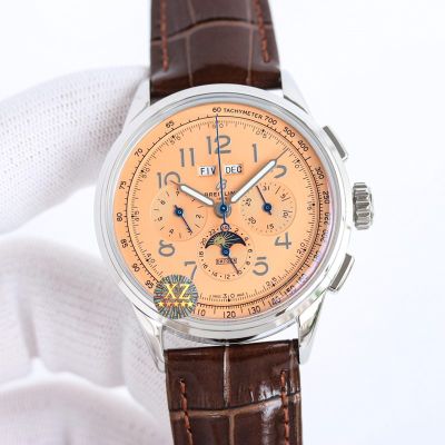 GF Factory Breitling 42MM Calfs Leather Watch Strap B25 Movement Red Bracelet Orange Watch